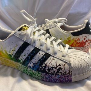 Adidas Men’s Superstar Rainbow Splash Sneakers PRIDE 11